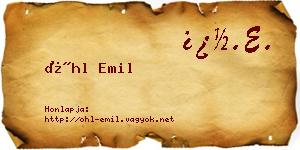 Öhl Emil névjegykártya