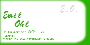 emil ohl business card